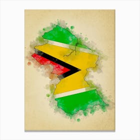 Guyana Flag Vintage Canvas Print