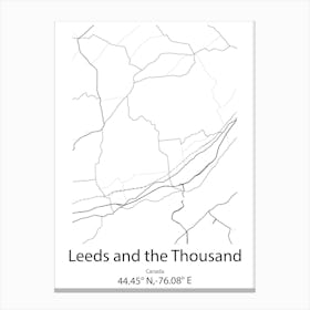 Leeds,United Kingdom Minimalist Map Canvas Print