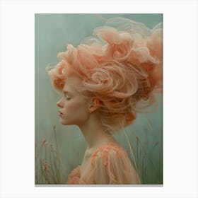 Girl In A Field Canvas Print