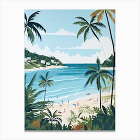 Carlisle Bay Beach, Barbados, Matisse And Rousseau Style 2 Canvas Print