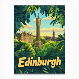 Aihrgdesign A Mid Century Modern Travel Poster For Edinburgh 2 Canvas Print