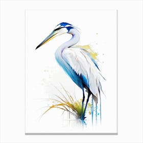 Cocoi Heron Impressionistic 4 Canvas Print