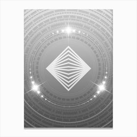 Geometric Glyph in White and Silver with Sparkle Array n.0213 Canvas Print