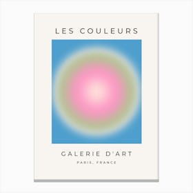 Les Couleurs | 02 - Blue Green And Pink Gradient Aura Canvas Print