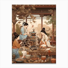 Chinese Tea Culture Vintage Illustration 9 Canvas Print