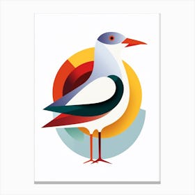 Colourful Geometric Bird Seagull 2 Canvas Print