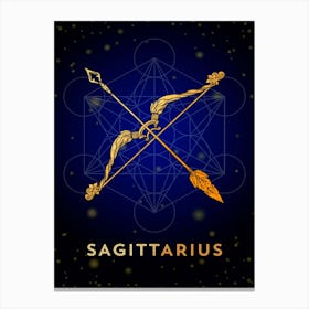 Sagittarius — Zodiac golden sign Canvas Print