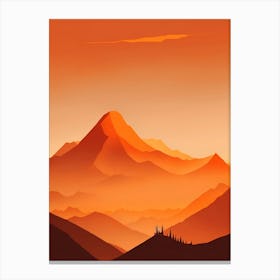 Misty Mountains Vertical Composition In Orange Tone 141 Canvas Print