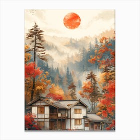 Autumn House In The Forest 1 Canvas Print