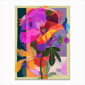 Geranium 2 Neon Flower Collage Canvas Print