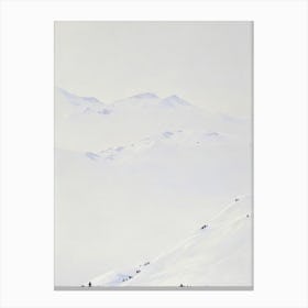 Davos Klosters 1 , Switzerland Minimal Skiing Poster Canvas Print