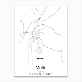 Molln,Germany Minimalist Map Canvas Print