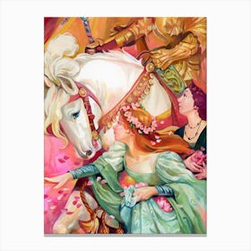 Pink Gouache Illustration The Two Crowns Canvas Print