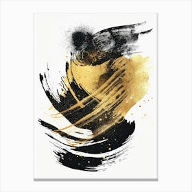 Gold And Black Abstract Painting 46 Canvas Print