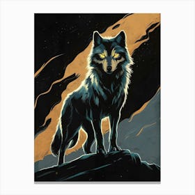 Wolf In The Night Canvas Print