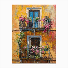 Balcony View Painting In Valencia 1 Canvas Print