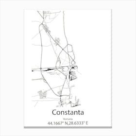 Constanta,Romania Minimalist Map Canvas Print