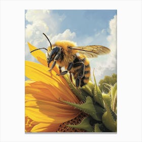 Leafcutter Bee Realism Illustration 9 Canvas Print