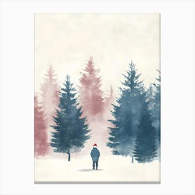 Santa In The Forest Canvas Print