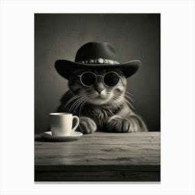 Cat In A Hat Canvas Print