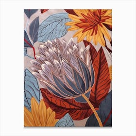Fall Botanicals Cornflower 3 Canvas Print
