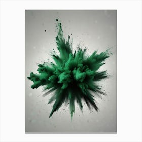 Green Powder Explosion Canvas Print