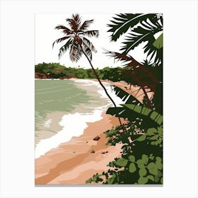 Illustration Of A Tropical Beach Canvas Print