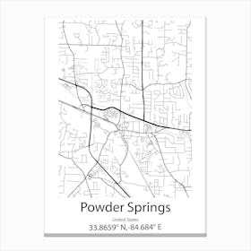 Powder Springs,United States Minimalist Map Canvas Print