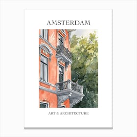 Amsterdam Travel And Architecture Poster 3 Canvas Print