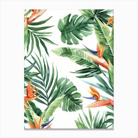 Bird Of Paradise Seamless Pattern 2 Canvas Print