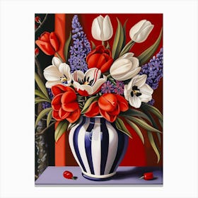 Tulips In A Vase Canvas Print