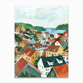 Travel Poster Happy Places Bergen 1 Canvas Print
