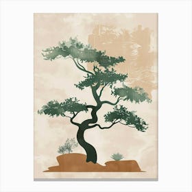 Yew Tree Minimal Japandi Illustration 2 Canvas Print
