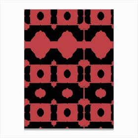 Abstract Red And Black Pattern Canvas Print