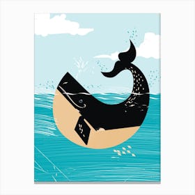 Whale In The Ocean Canvas Print