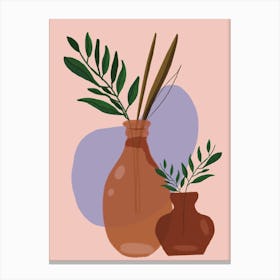 Boho Vase ,floral,botanical Canvas Print