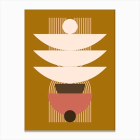 Mid Century Geometrical In Brown Canvas Print