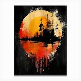 Sunset In The Woods Canvas Print