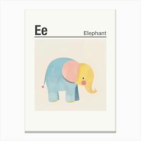 Animals Alphabet Elephant 6 Canvas Print