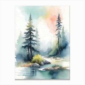 Watercolor Landscape Painting 44 Canvas Print