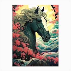 Horse In Bloom Canvas Print