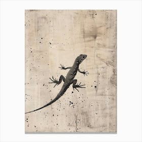 Black Lizard Block Print 3 Canvas Print