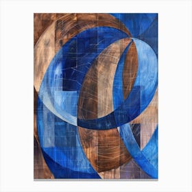 Blue And Brown Abstract Painting Canvas Print