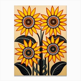 Flower Motif Painting Sunflower 3 Canvas Print