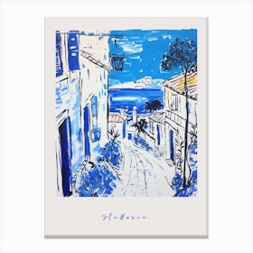 Mallorca Spain Mediterranean Blue Drawing Poster Canvas Print