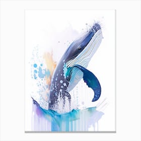 Strap Toothed Whale Storybook Watercolour  (1) Canvas Print
