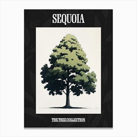 Sequoia Tree Pixel Illustration 1 Poster Canvas Print