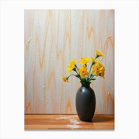 Vase Of Yellow Flowers Canvas Print