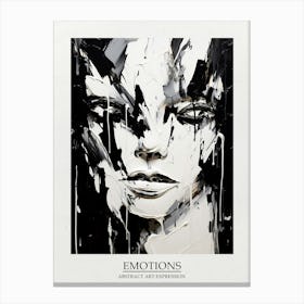 Emotions Abstract Black And White 4 Poster Canvas Print