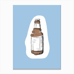 Kitchen Pop Beer Blue Canvas Print